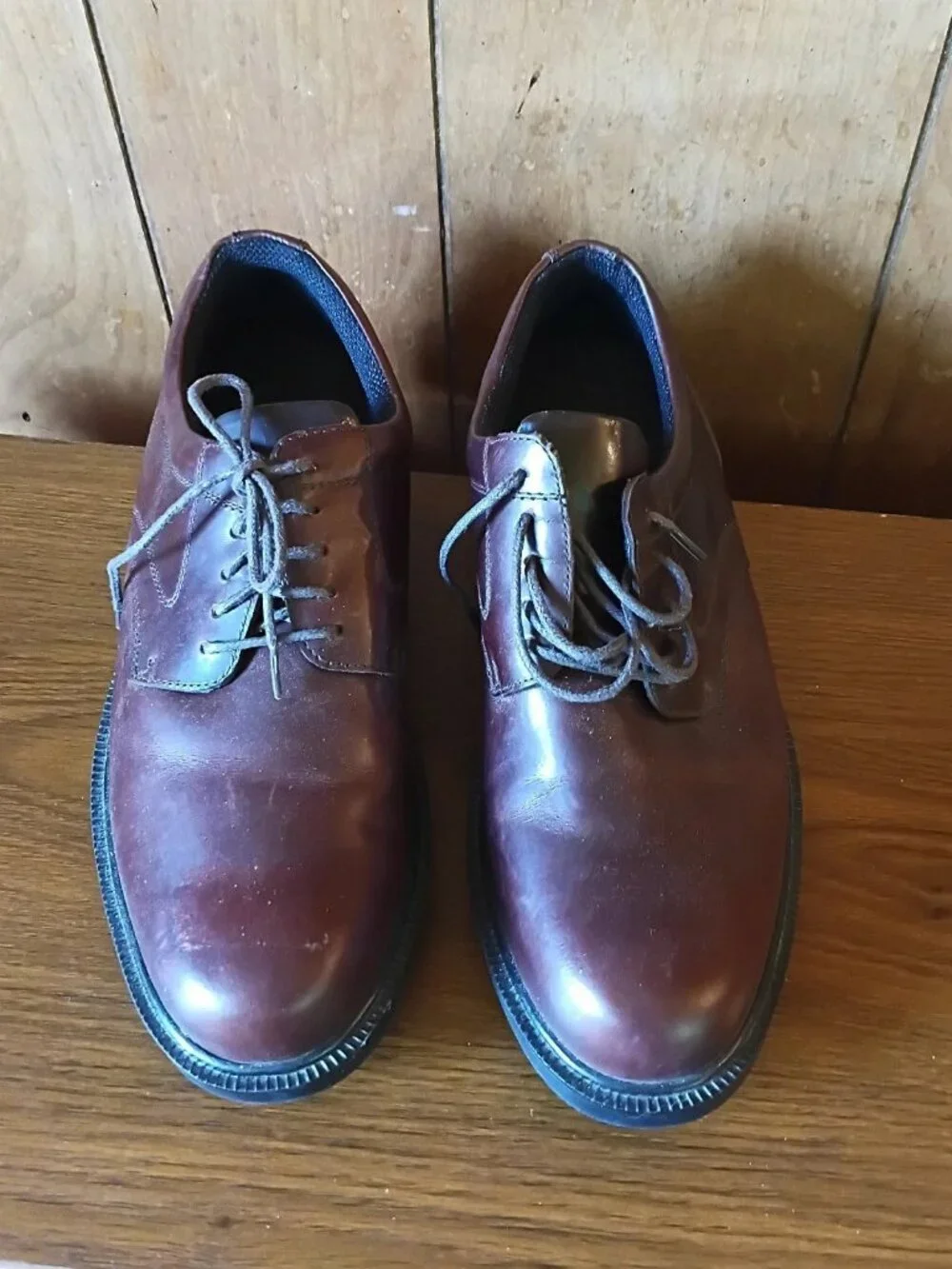 Easy Spirit Men's Brown Oxford Dress Shoes Genuine Leather Size 9.5M Lace Up